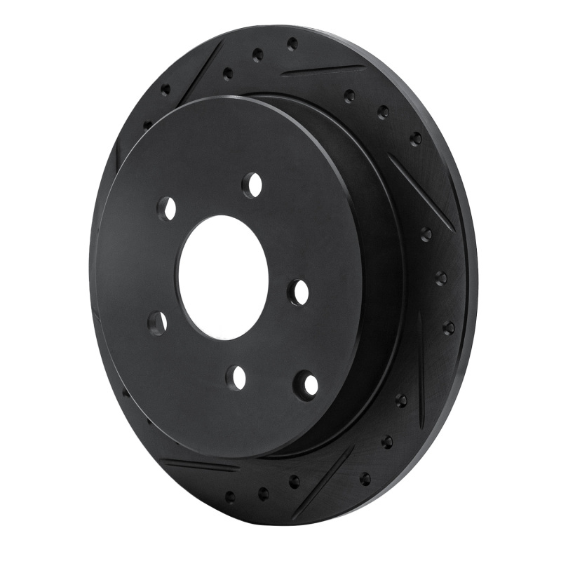 Picture of R1 01-07 Buick Rendezvous Rear Left Drilled & Slotted Black Brake Rotor