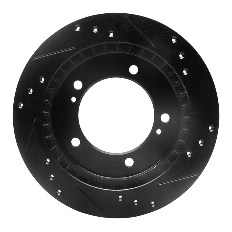 Picture of R1 99-04 Chevrolet Tracker Front Left Drilled & Slotted Black Brake Rotor