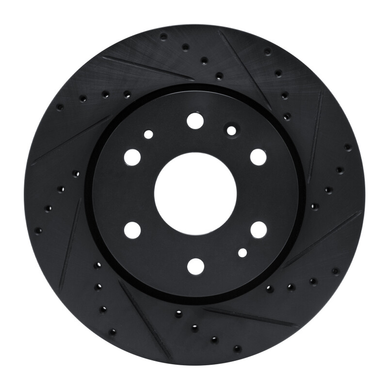 Picture of R1 23-25 Chevrolet Colorado Front Right Drilled & Slotted Black Brake Rotor