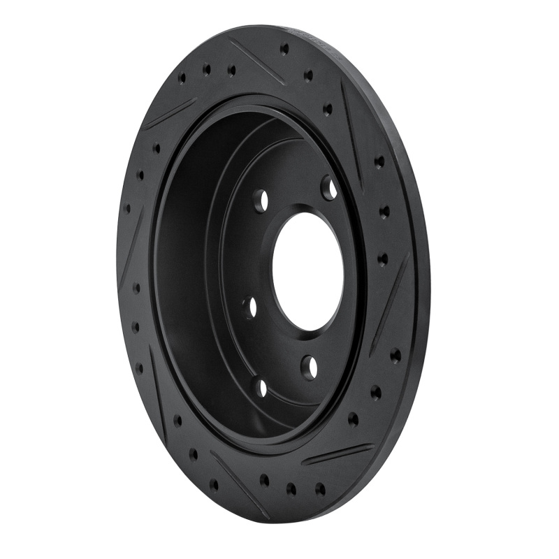 Picture of R1 01-07 Buick Rendezvous Rear Left Drilled & Slotted Black Brake Rotor