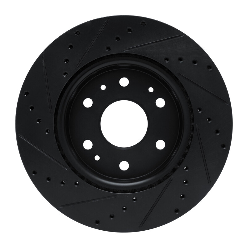 Picture of R1 23-25 Chevrolet Colorado Front Right Drilled & Slotted Black Brake Rotor