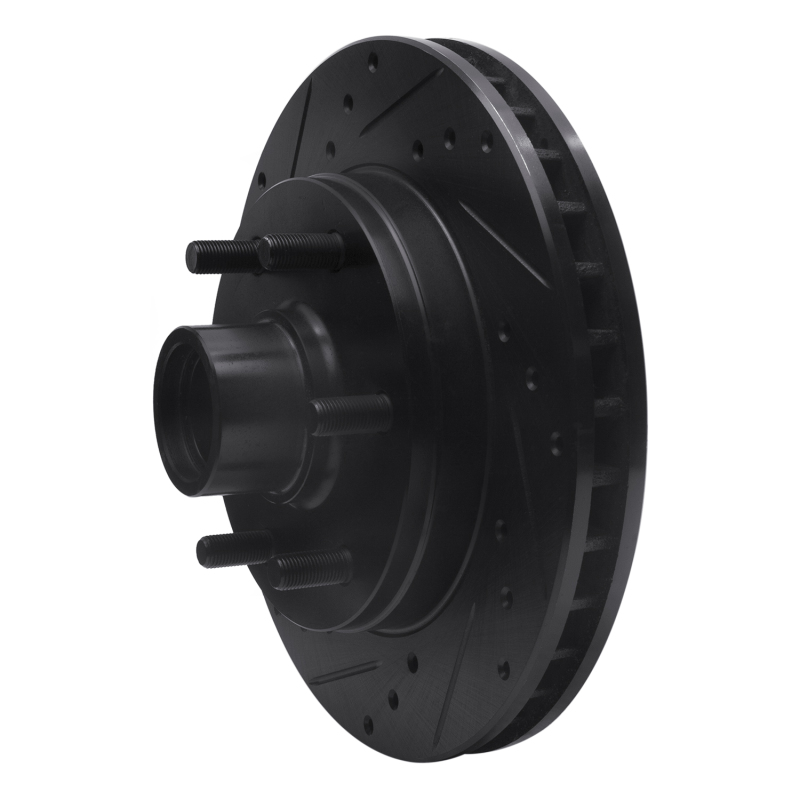 Picture of R1 88-96 Chevrolet C2500 Front Left Drilled & Slotted Black Brake Rotor