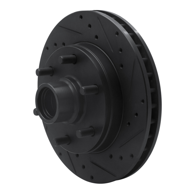 Picture of R1 88-96 Chevrolet C2500 Front Right Drilled & Slotted Black Brake Rotor