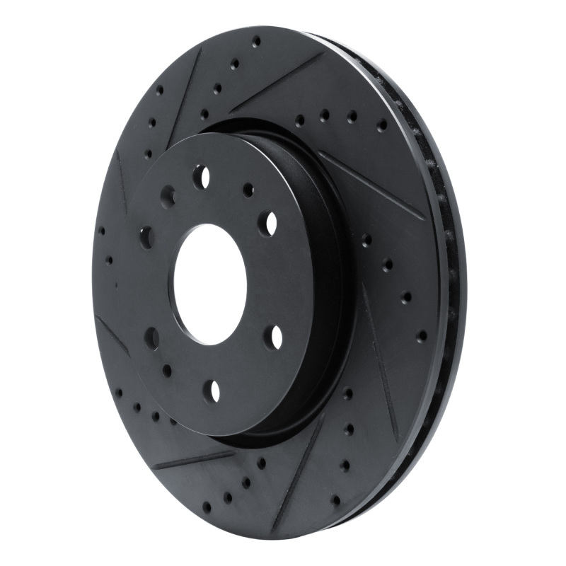 Picture of R1 23-25 Chevrolet Colorado Front Left Drilled & Slotted Black Brake Rotor