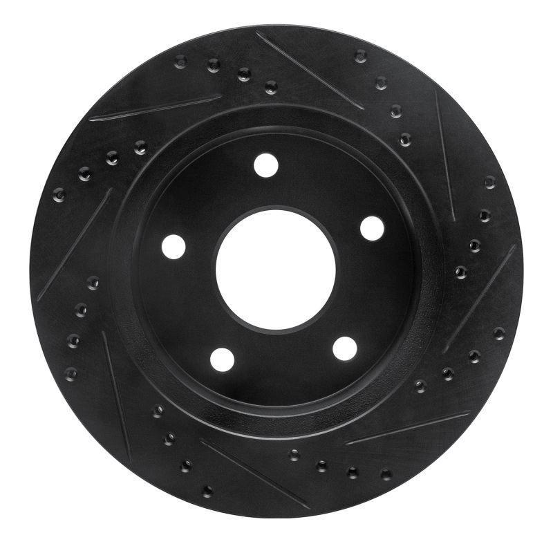 Picture of R1 00-02 Dodge Ramcharger (Mexico) Front Left Drilled & Slotted Black Brake Rotor