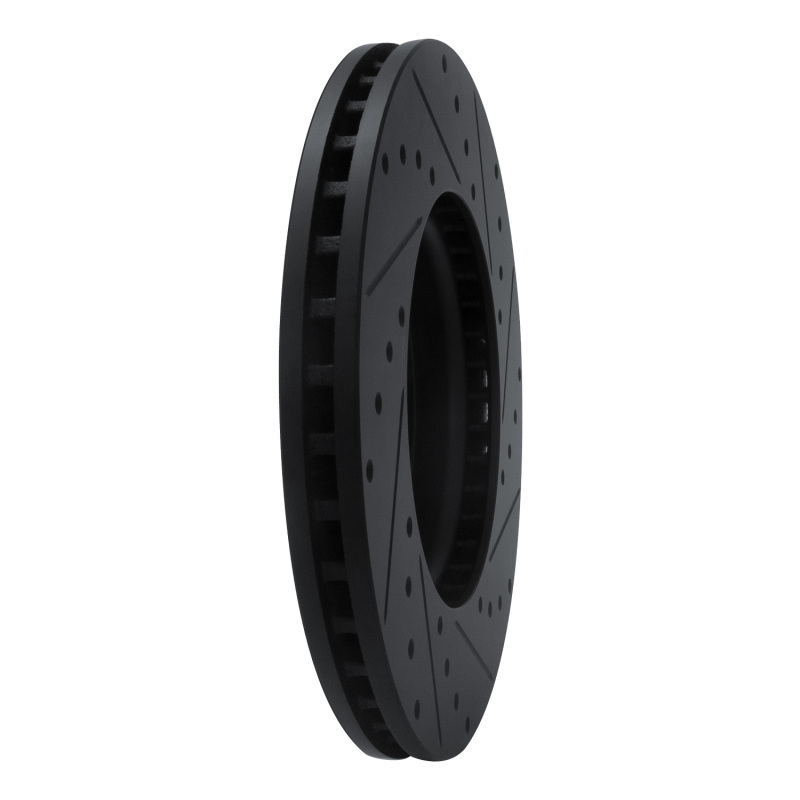 Picture of R1 17-25 Buick Enclave Front Right Drilled & Slotted Black Brake Rotor