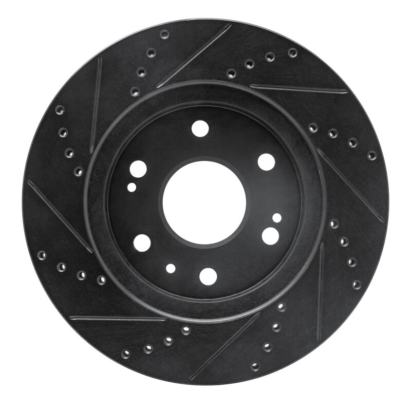 Picture of R1 09-20 Chevrolet TAHOE Front Right Drilled & Slotted Black Brake Rotor