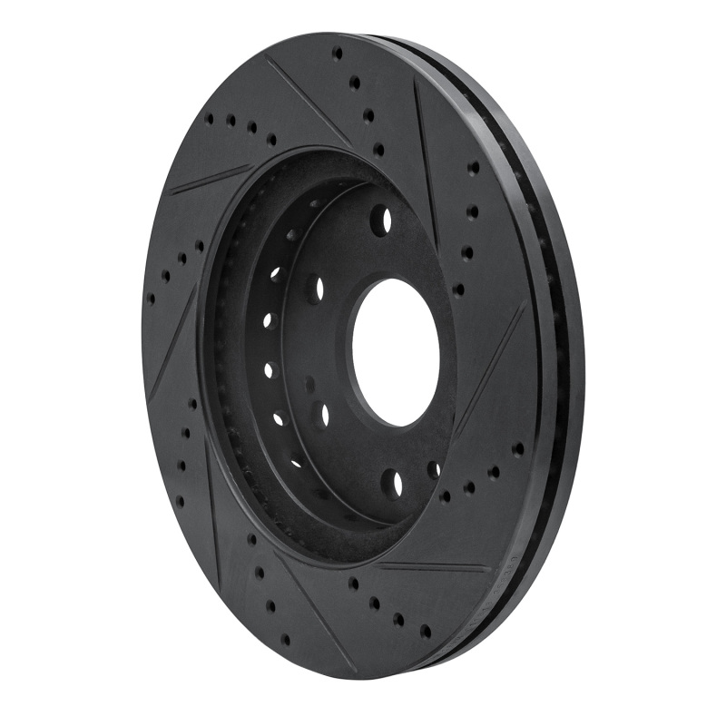 Picture of R1 09-20 Chevrolet TAHOE Front Left Drilled & Slotted Black Brake Rotor
