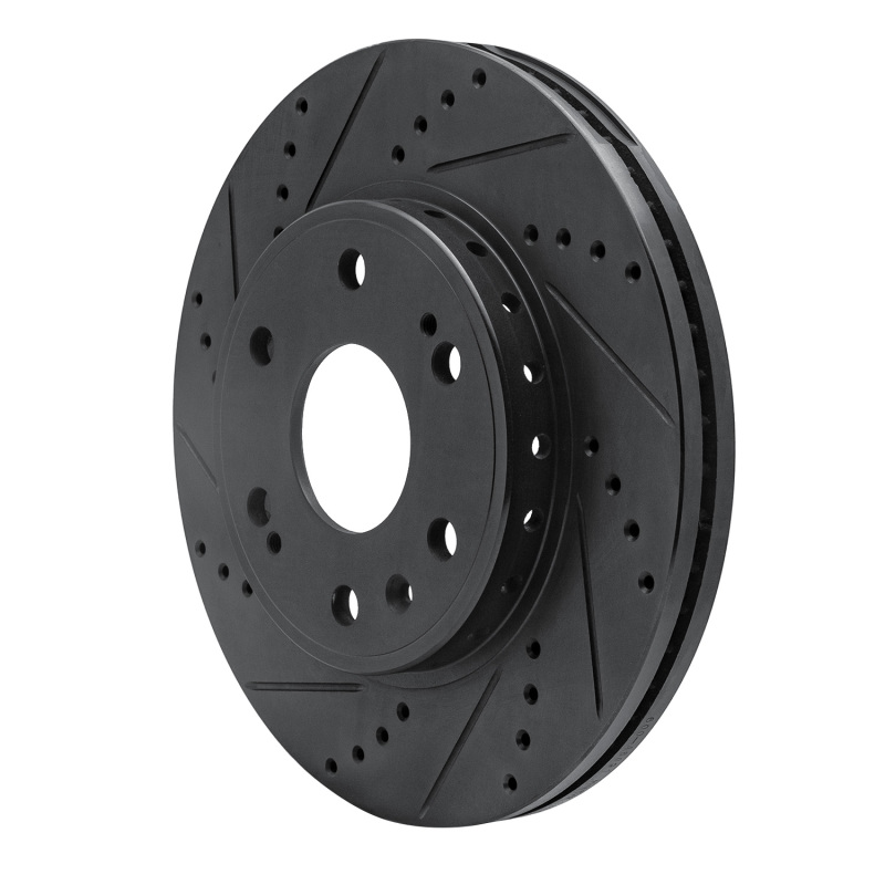 Picture of R1 09-20 Chevrolet TAHOE Front Left Drilled & Slotted Black Brake Rotor