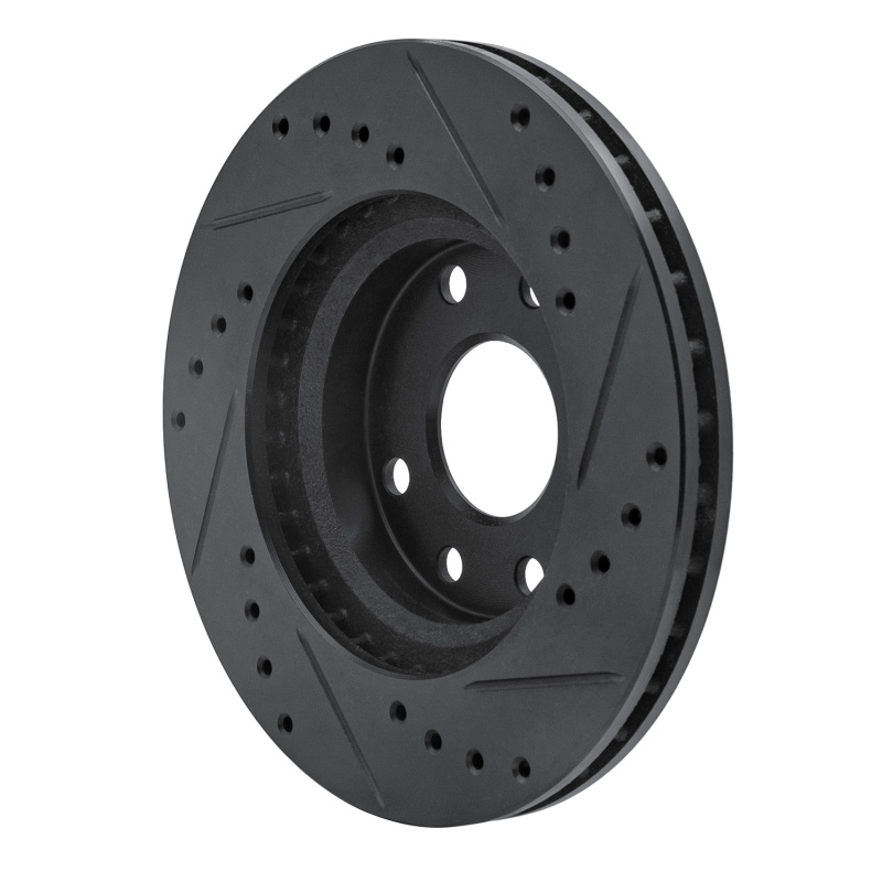 Picture of R1 90-93 Asuna SUNFIRE Front Left Drilled & Slotted Black Brake Rotor