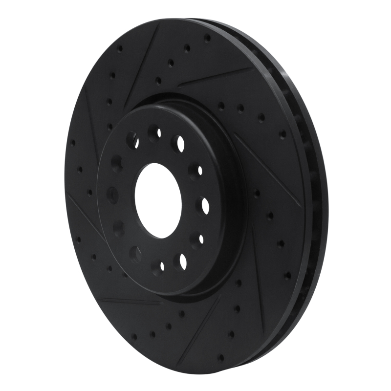 Picture of R1 17-25 Buick Enclave Front Left Drilled & Slotted Black Brake Rotor