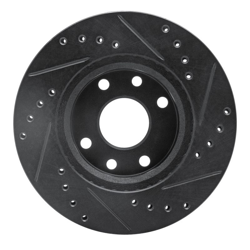 Picture of R1 90-93 Asuna SUNFIRE Front Left Drilled & Slotted Black Brake Rotor