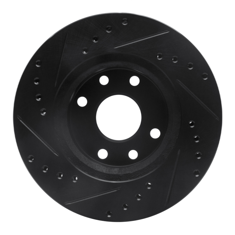 Picture of R1 90-93 Asuna SUNFIRE Front Right Drilled & Slotted Black Brake Rotor