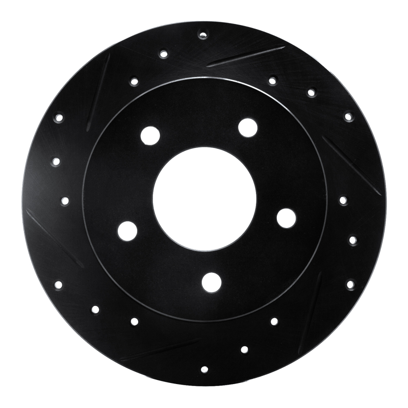 Picture of R1 84-88 Pontiac 6000 Rear Left Drilled & Slotted Black Brake Rotor