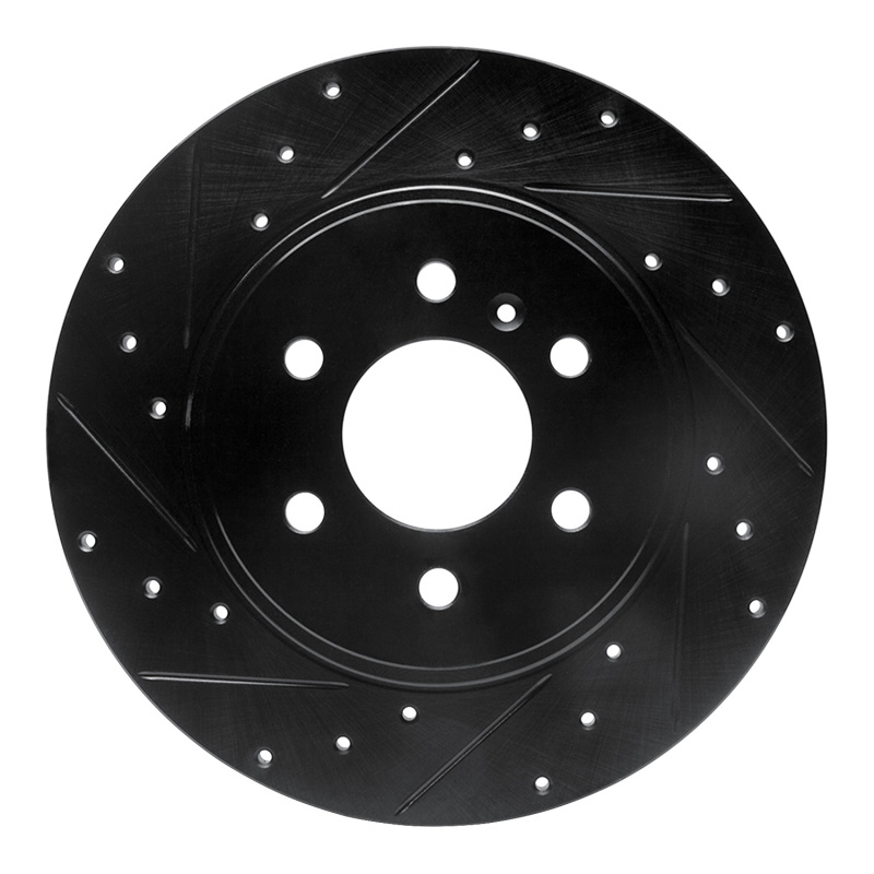 Picture of R1 06-06 Buick TERRAZA Rear Left Drilled & Slotted Black Brake Rotor