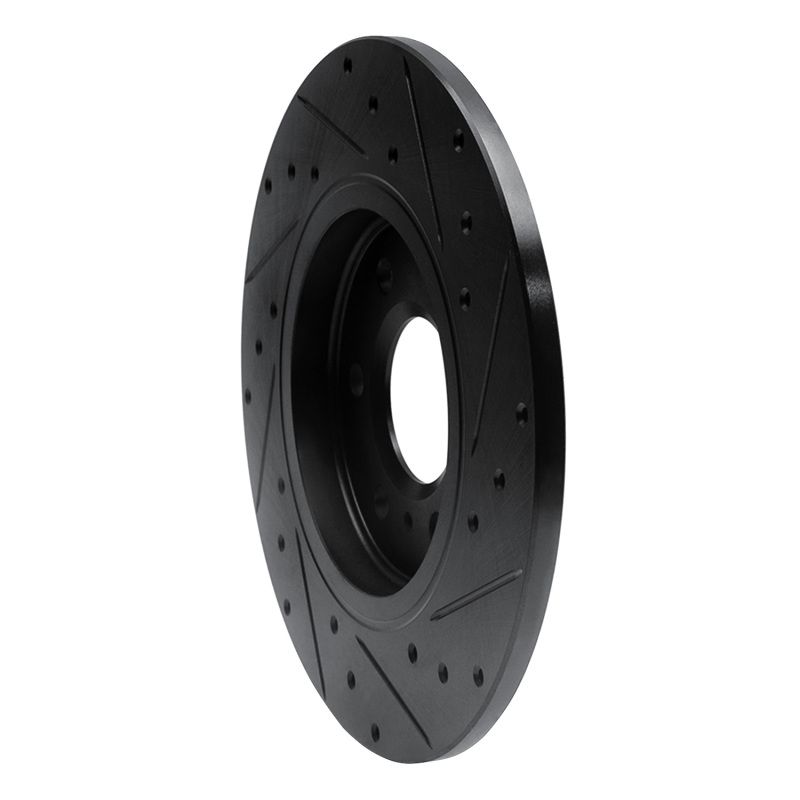 Picture of R1 06-06 Buick TERRAZA Rear Left Drilled & Slotted Black Brake Rotor