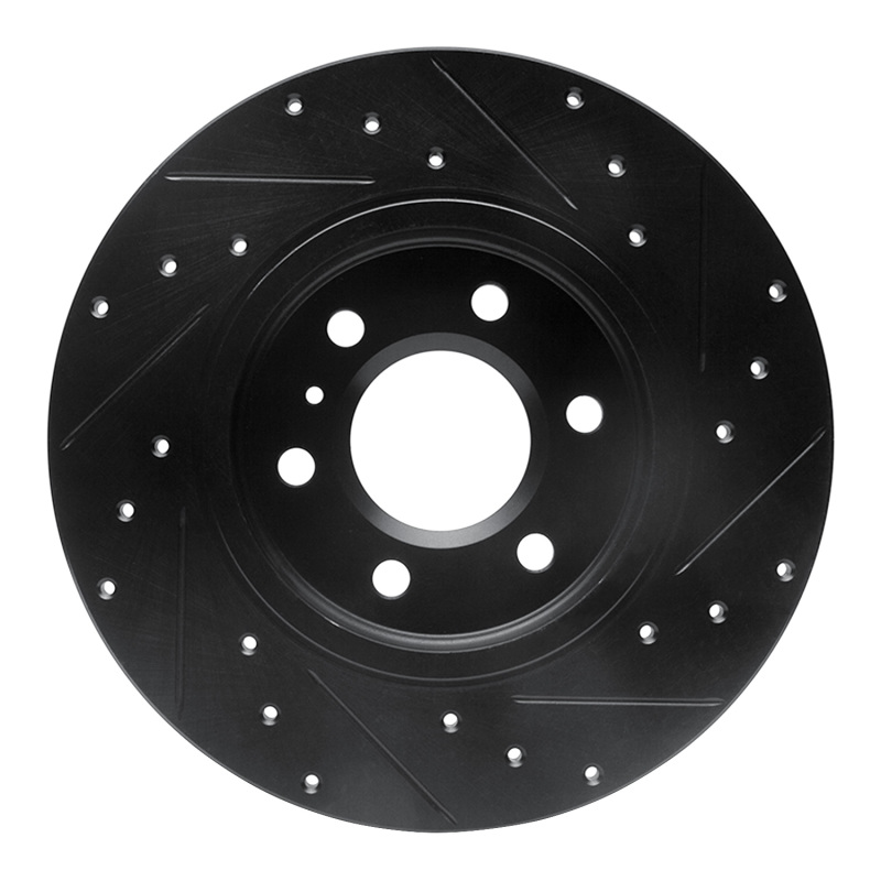 Picture of R1 06-06 Buick TERRAZA Rear Left Drilled & Slotted Black Brake Rotor