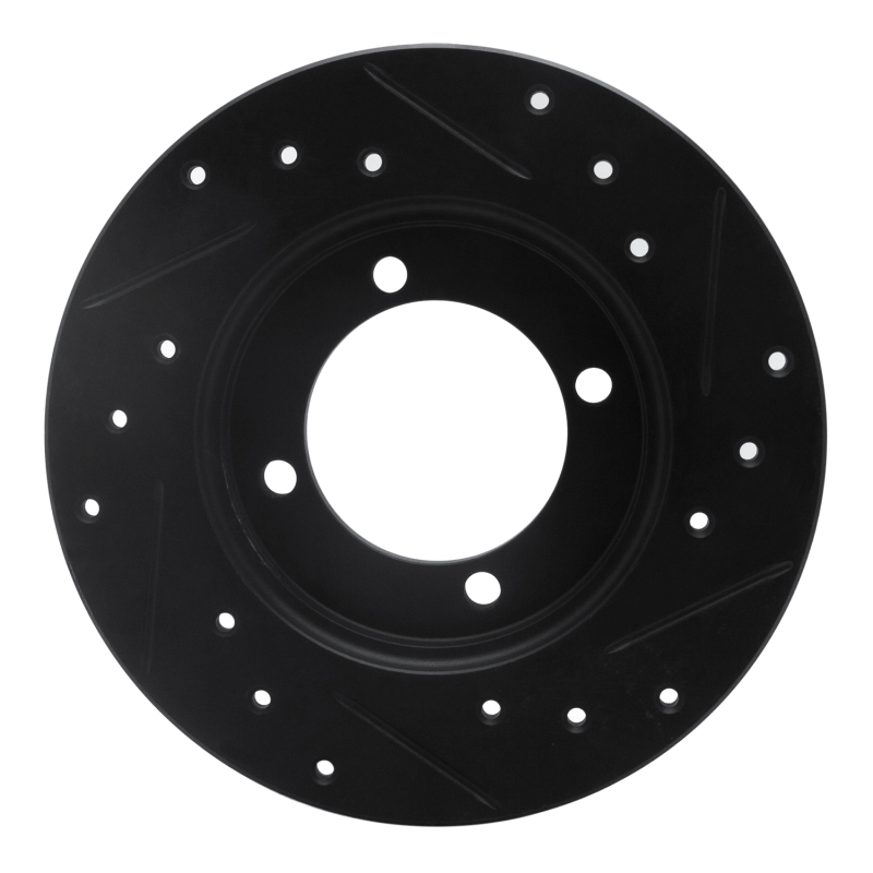 Picture of R1 88-93 Ford Festiva Front Left Drilled & Slotted Black Brake Rotor
