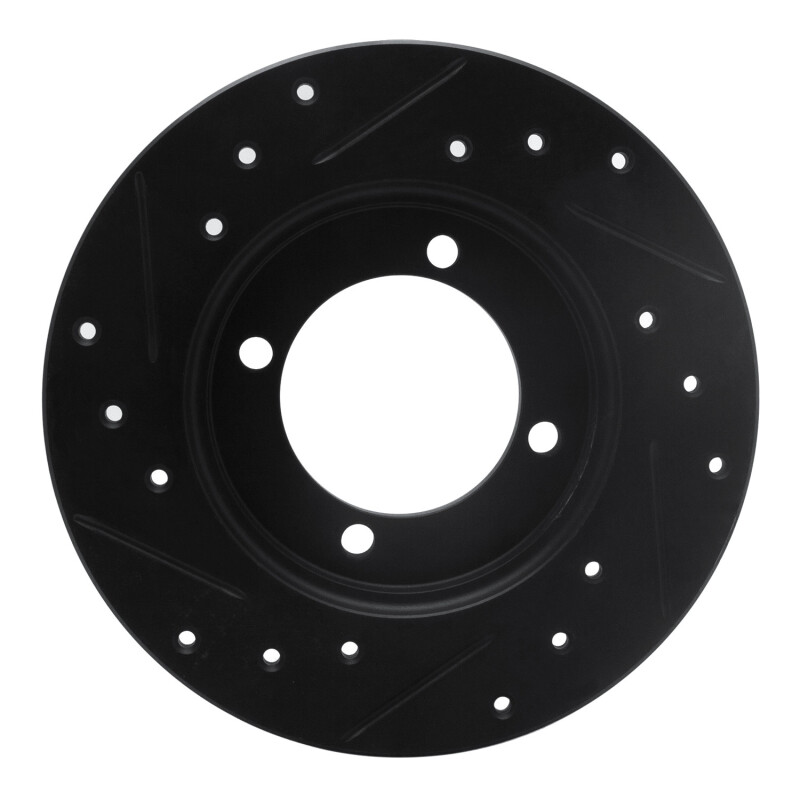 Picture of R1 88-93 Ford Festiva Front Right Drilled & Slotted Black Brake Rotor
