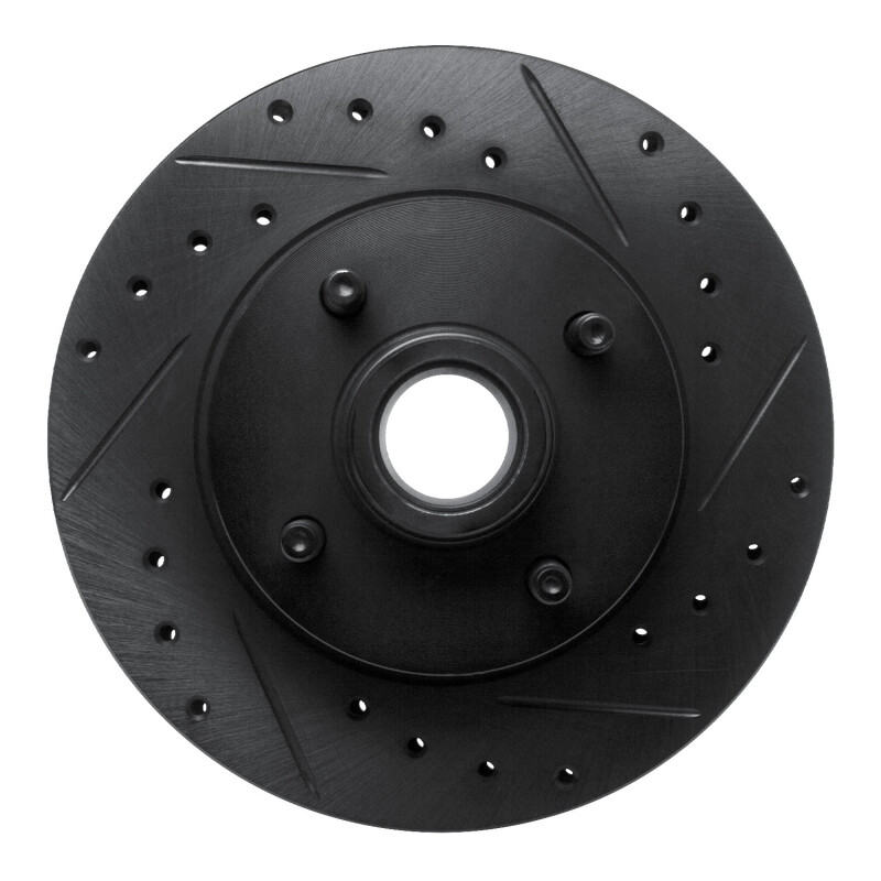 Picture of R1 78-93 Ford Mustang Front Right Drilled & Slotted Black Brake Rotor