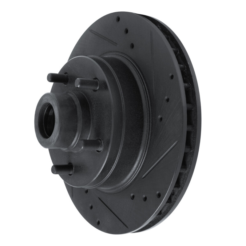 Picture of R1 73-73 Ford Country Squire Front Right Drilled & Slotted Black Brake Rotor