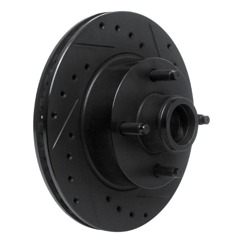 Picture of R1 78-93 Ford Mustang Front Right Drilled & Slotted Black Brake Rotor