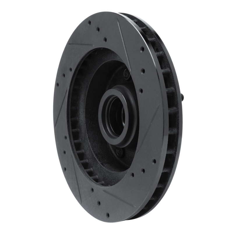 Picture of R1 73-73 Ford Gran Torino Front Left Drilled & Slotted Black Brake Rotor