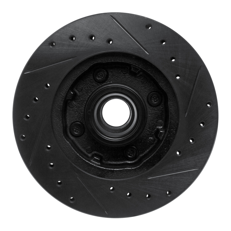 Picture of R1 78-93 Ford Fairmont Front Left Drilled & Slotted Black Brake Rotor