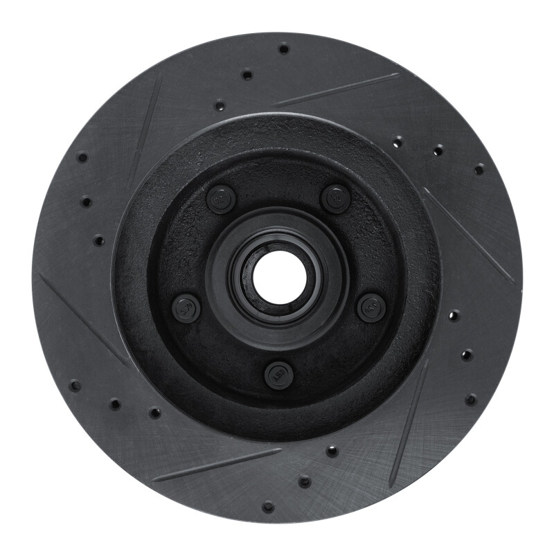 Picture of R1 73-73 Ford Country Squire Front Right Drilled & Slotted Black Brake Rotor