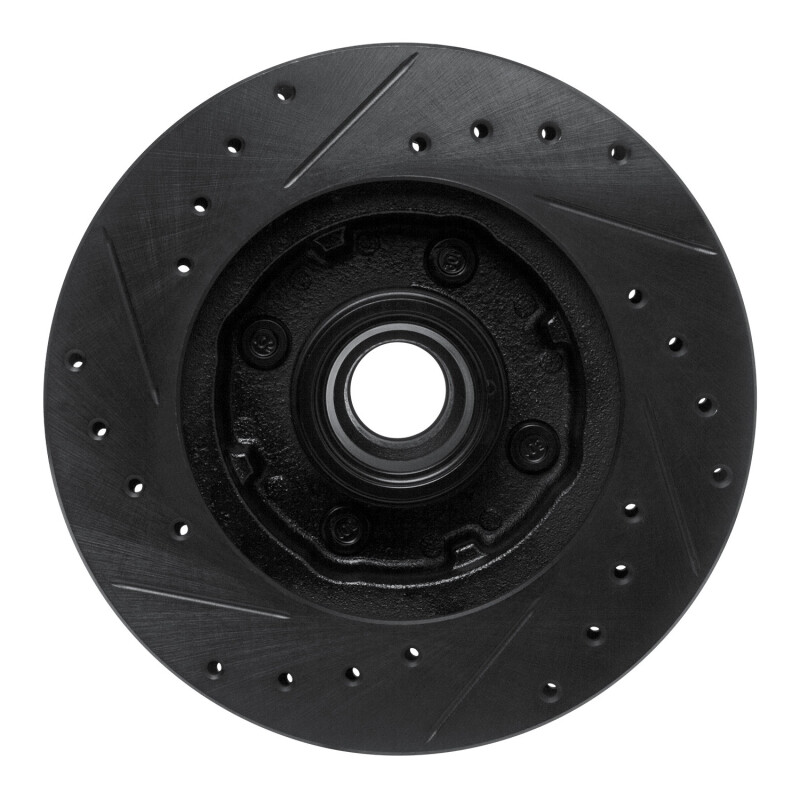 Picture of R1 78-93 Ford Mustang Front Right Drilled & Slotted Black Brake Rotor