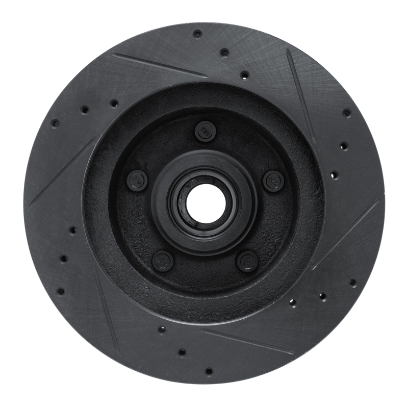 Picture of R1 73-73 Ford Gran Torino Front Left Drilled & Slotted Black Brake Rotor