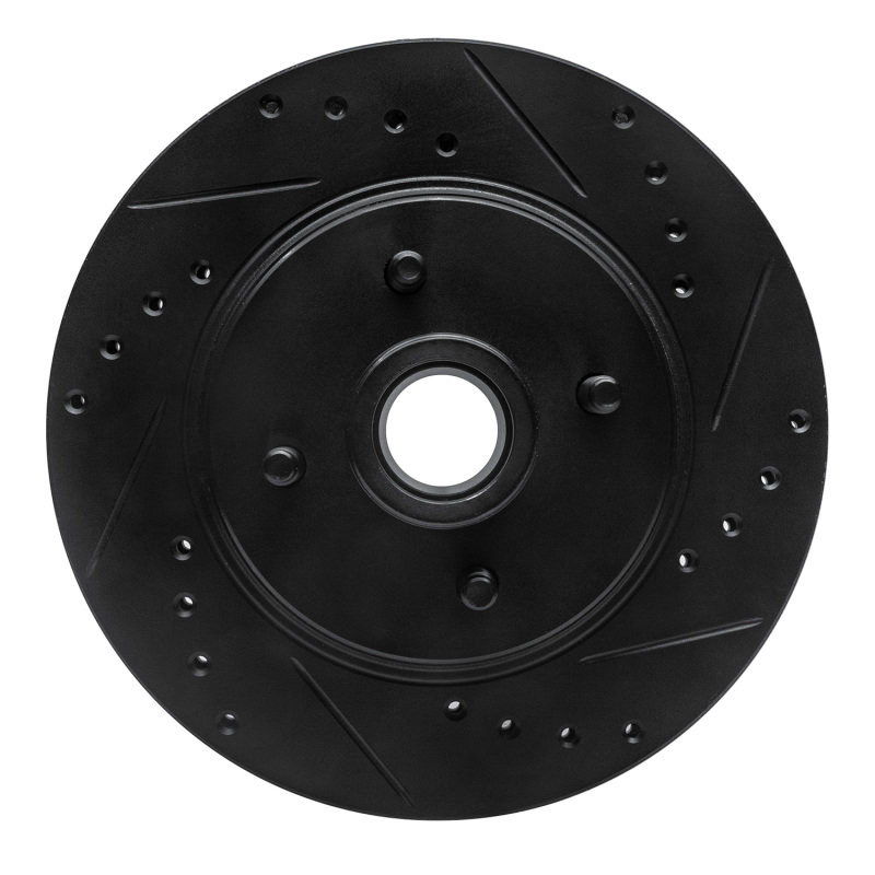Picture of R1 87-88 Ford Thunderbird Front Right Drilled & Slotted Black Brake Rotor