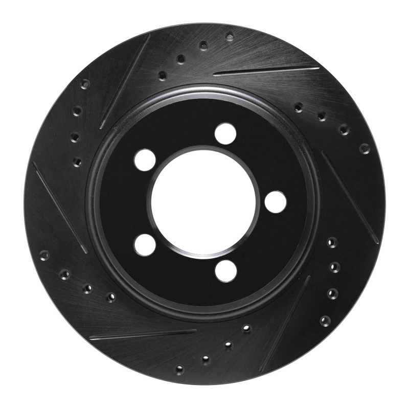 Picture of R1 67-67 Ford Thunderbird Front Left Drilled & Slotted Black Brake Rotor