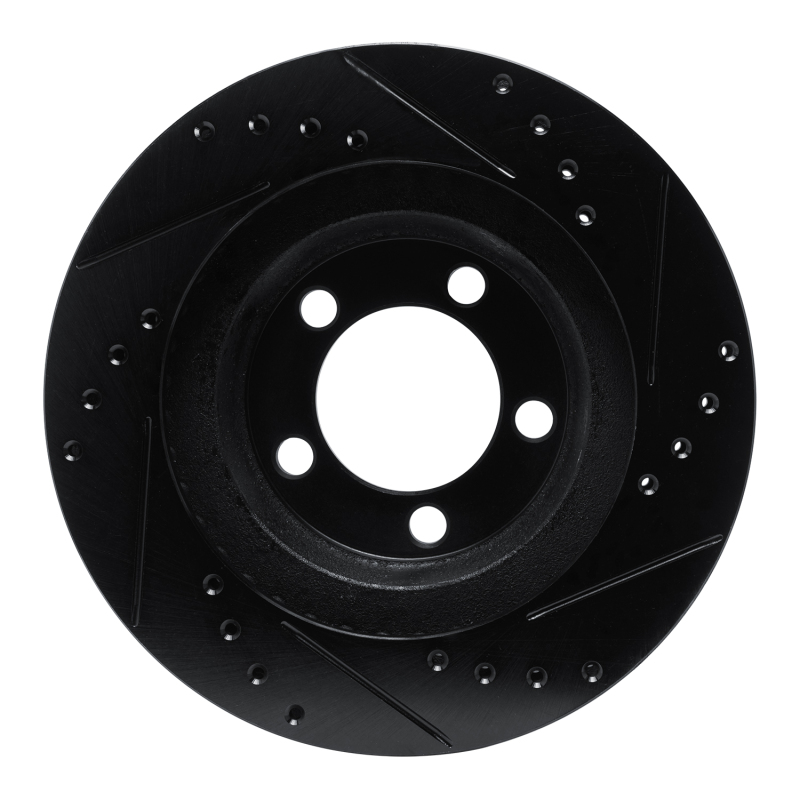 Picture of R1 67-67 Ford Thunderbird Front Left Drilled & Slotted Black Brake Rotor