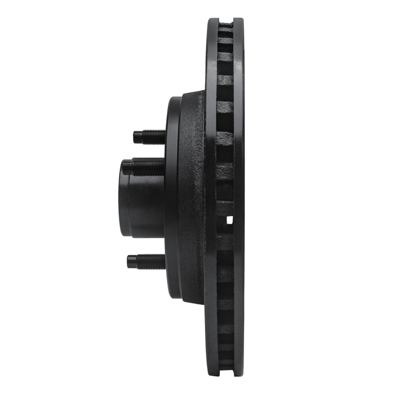 Picture of R1 87-88 Ford Thunderbird Front Right Drilled & Slotted Black Brake Rotor