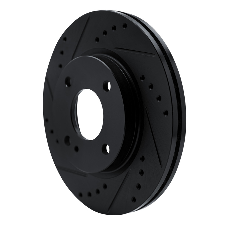 Picture of R1 11-19 Ford Figo (Mexico) Front Left Drilled & Slotted Black Brake Rotor