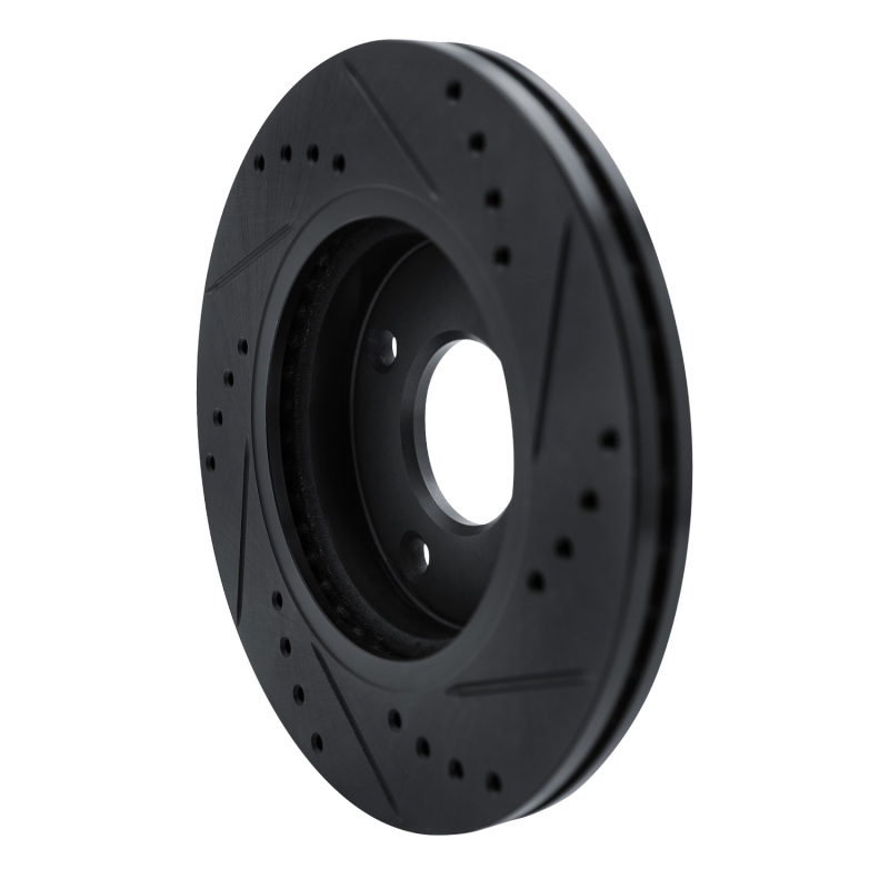 Picture of R1 11-19 Ford Figo (Mexico) Front Left Drilled & Slotted Black Brake Rotor