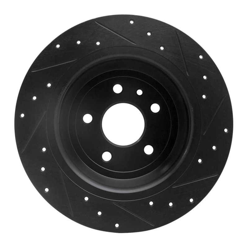 Picture of R1 13-20 Ford Escape Rear Left Drilled & Slotted Black Brake Rotor