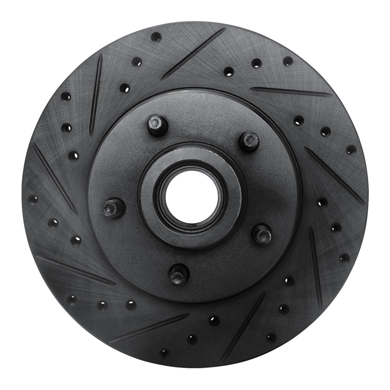 Picture of R1 80-83 Ford F-150 RWD Front Left Drilled & Slotted Black Brake Rotor