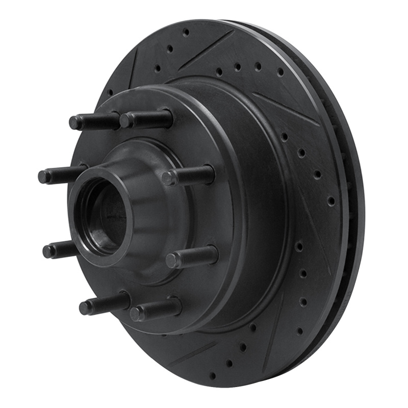 Picture of R1 80-85 Ford F-250 2WD (Excl Super Duty) Front Left Drilled & Slotted Black Brake Rotor