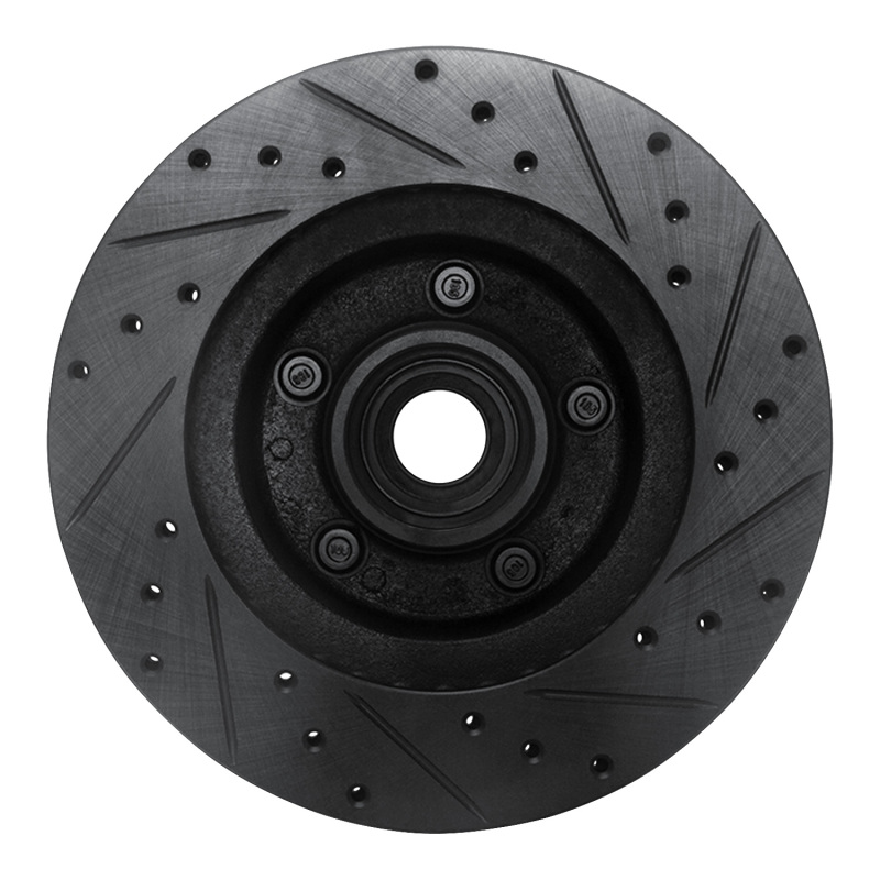 Picture of R1 80-83 Ford F-150 RWD Front Left Drilled & Slotted Black Brake Rotor