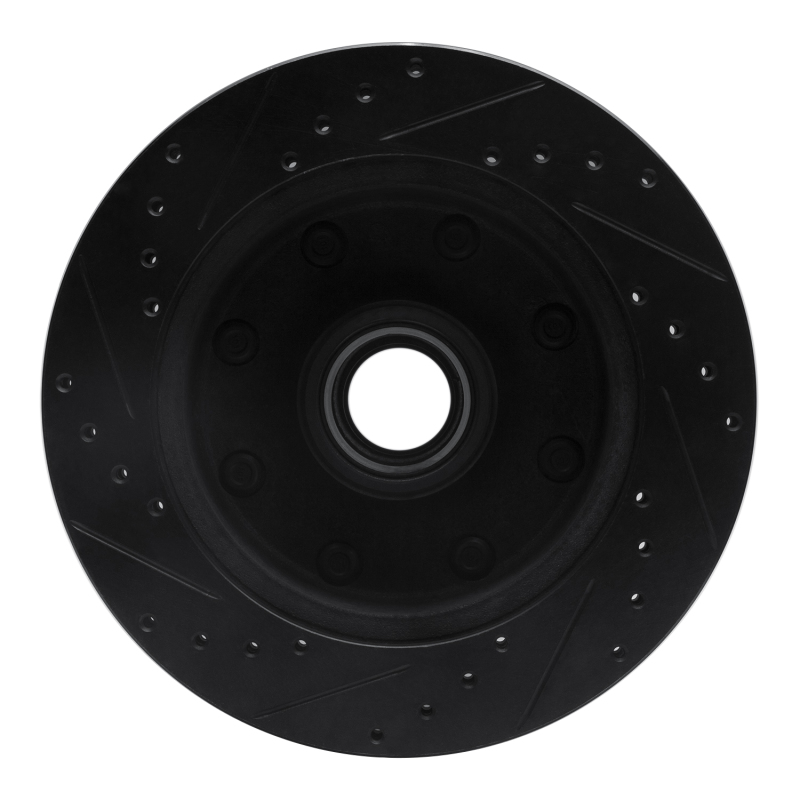 Picture of R1 80-85 Ford E-250 Econoline Club Wagon Front Right Drilled & Slotted Black Brake Rotor