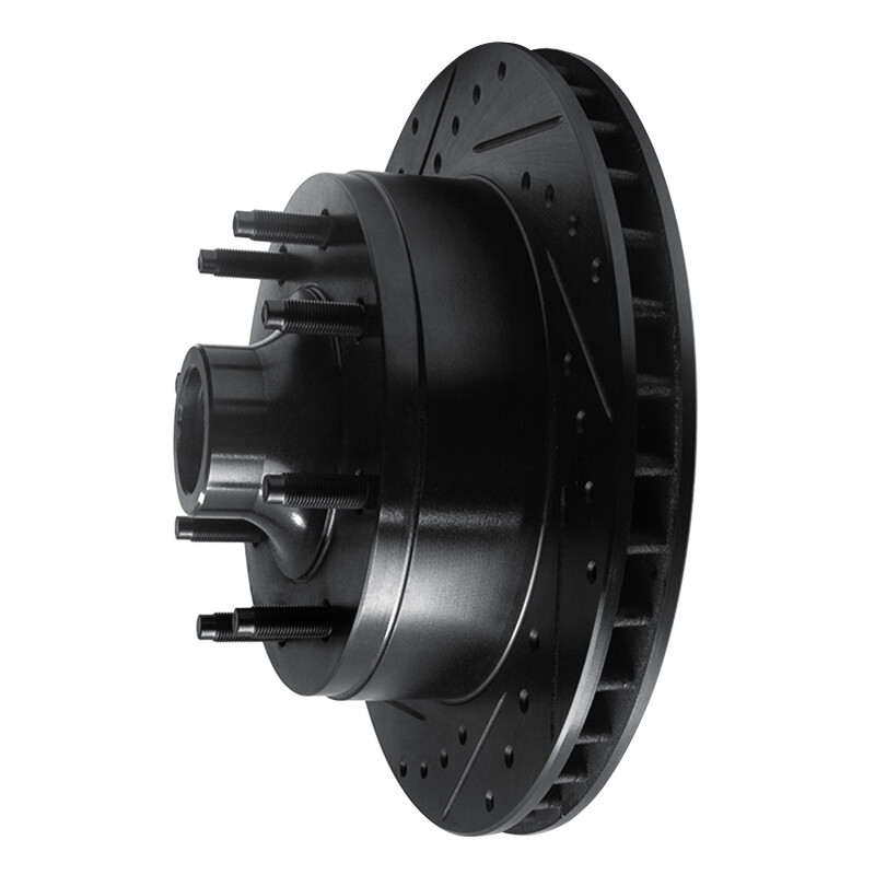 Picture of R1 80-85 Ford F-250 2WD (Excl Super Duty) Front Left Drilled & Slotted Black Brake Rotor