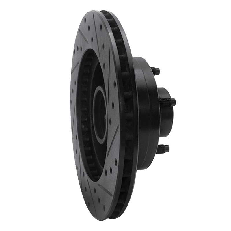 Picture of R1 80-83 Ford F-150 RWD Front Left Drilled & Slotted Black Brake Rotor