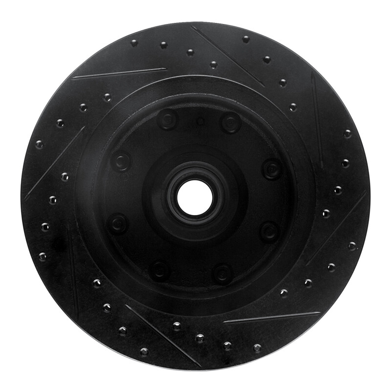 Picture of R1 80-85 Ford F-250 2WD (Excl Super Duty) Front Left Drilled & Slotted Black Brake Rotor