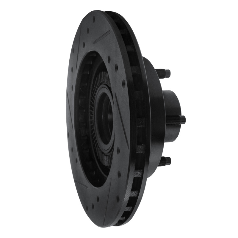 Picture of R1 91-94 Ford Explorer Front Right Drilled & Slotted Black Brake Rotor