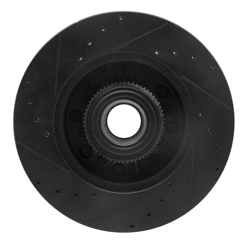 Picture of R1 11-25 Ford F-350 Super Duty 2WD Front Right Drilled & Slotted Black Brake Rotor