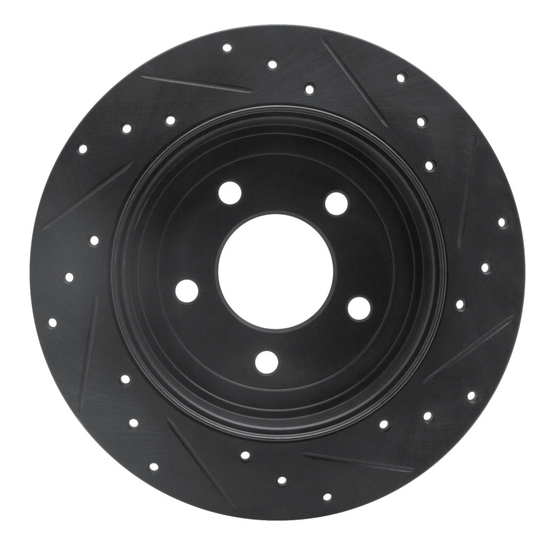 Picture of R1 05-08 Ford Escape Rear Left Drilled & Slotted Black Brake Rotor