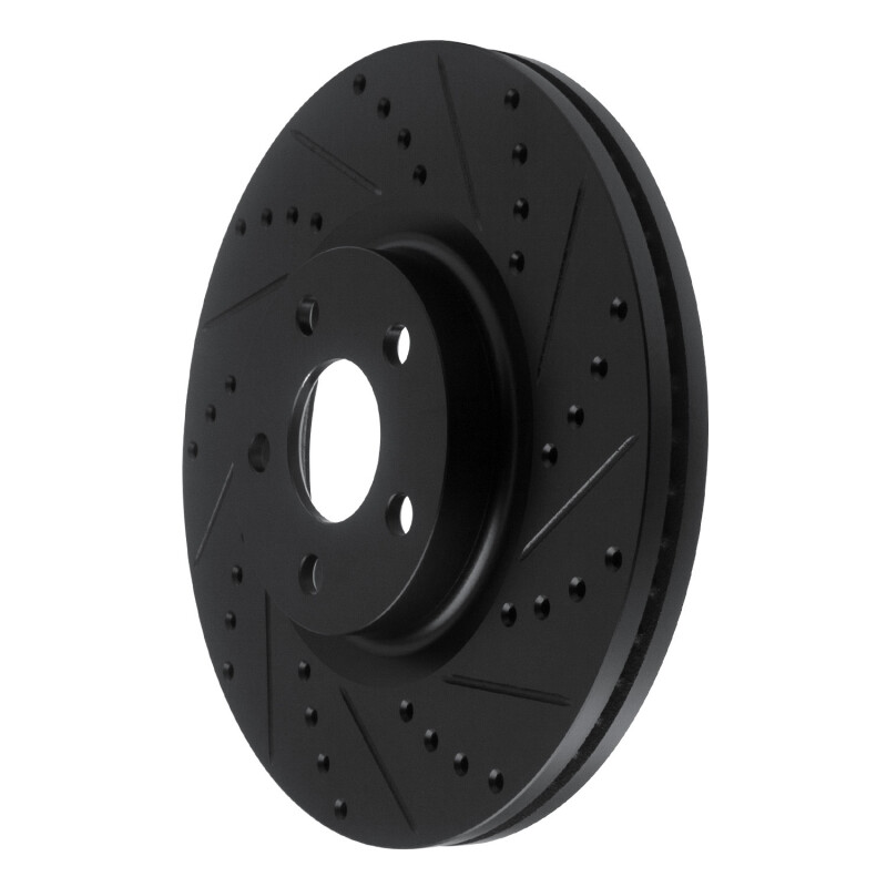 Picture of R1 17-20 Lincoln MKZ Front Right Drilled & Slotted Black Brake Rotor