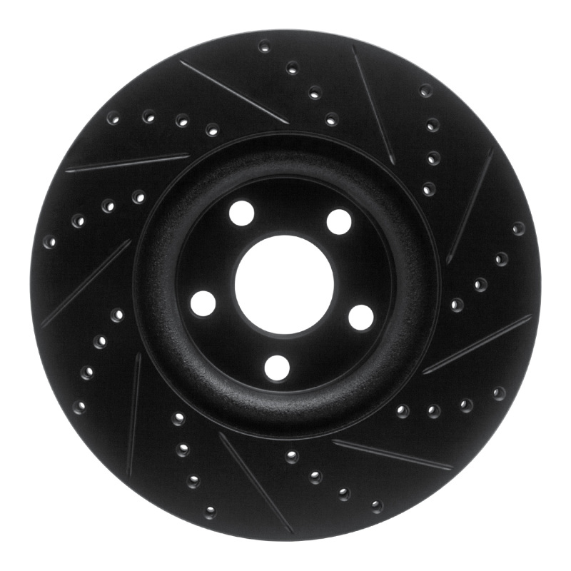Picture of R1 17-20 Lincoln MKZ Front Left Drilled & Slotted Black Brake Rotor
